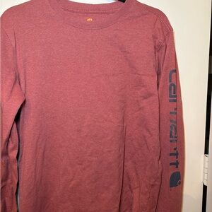 Carhartt Maroon Long Sleeve Shirt with Logo